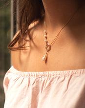 Load image into Gallery viewer, Pearl Circle Lariat Necklace - STAC Fine Jewellery