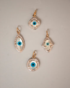 Evil Eye Charm Pendant - Clover with Diamonds - STAC Fine Jewellery