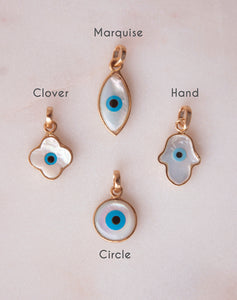 Evil Eye Charm Pendant - Clover - STAC Fine Jewellery