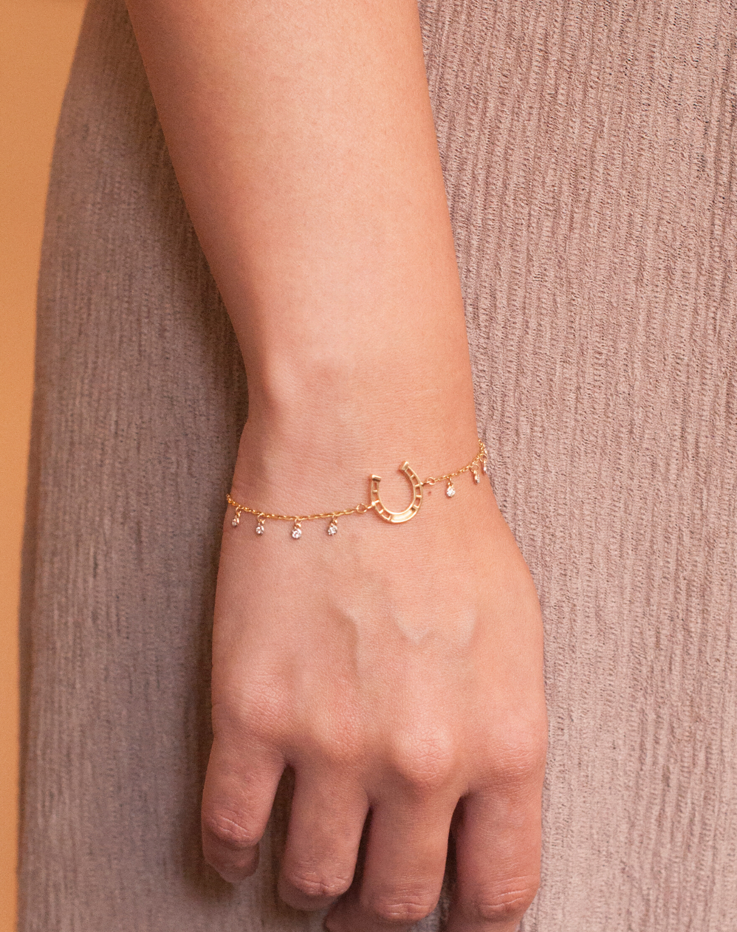 14k Gold Tiny Horseshoe Bracelet  Zoe Lev Jewelry