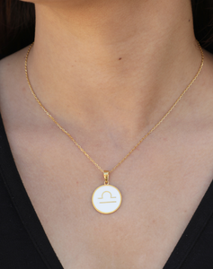 Libra Zodiac Enamel Pendant