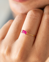 Load image into Gallery viewer, Solo Rectangle Ruby Ring