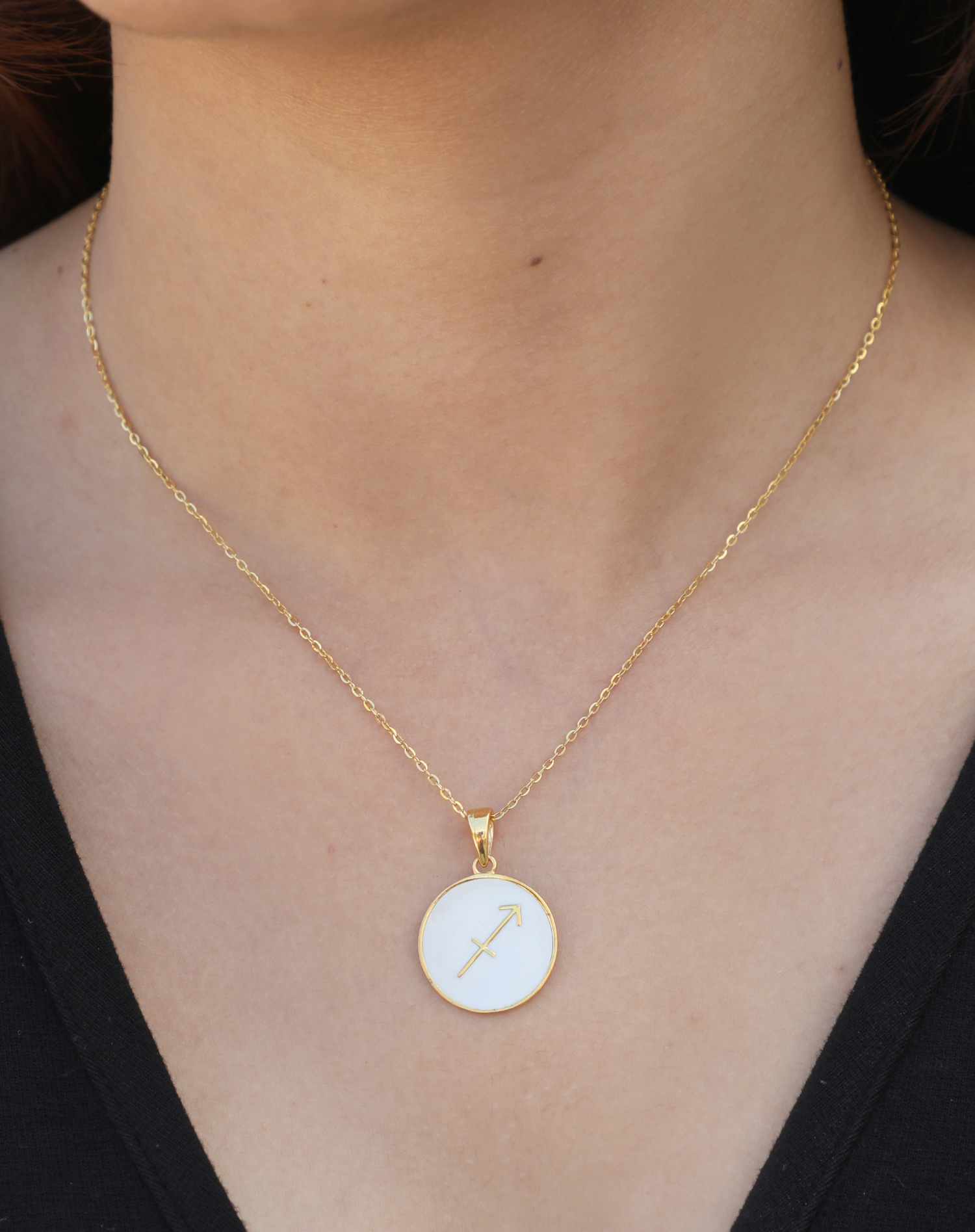 Sagittarius Enamel Pendant 18KT Gold Pendants Online STAC
