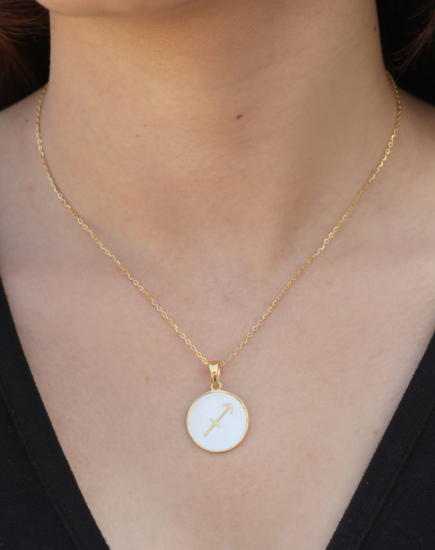 Gold sagittarius zodiac shop pendant