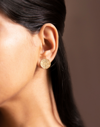 Rose gold Lotus Petal Hoops Earrings - Sosie Designs Jewelry