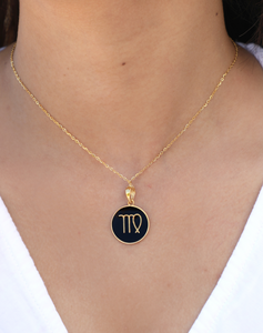 Virgo Zodiac Enamel Pendant