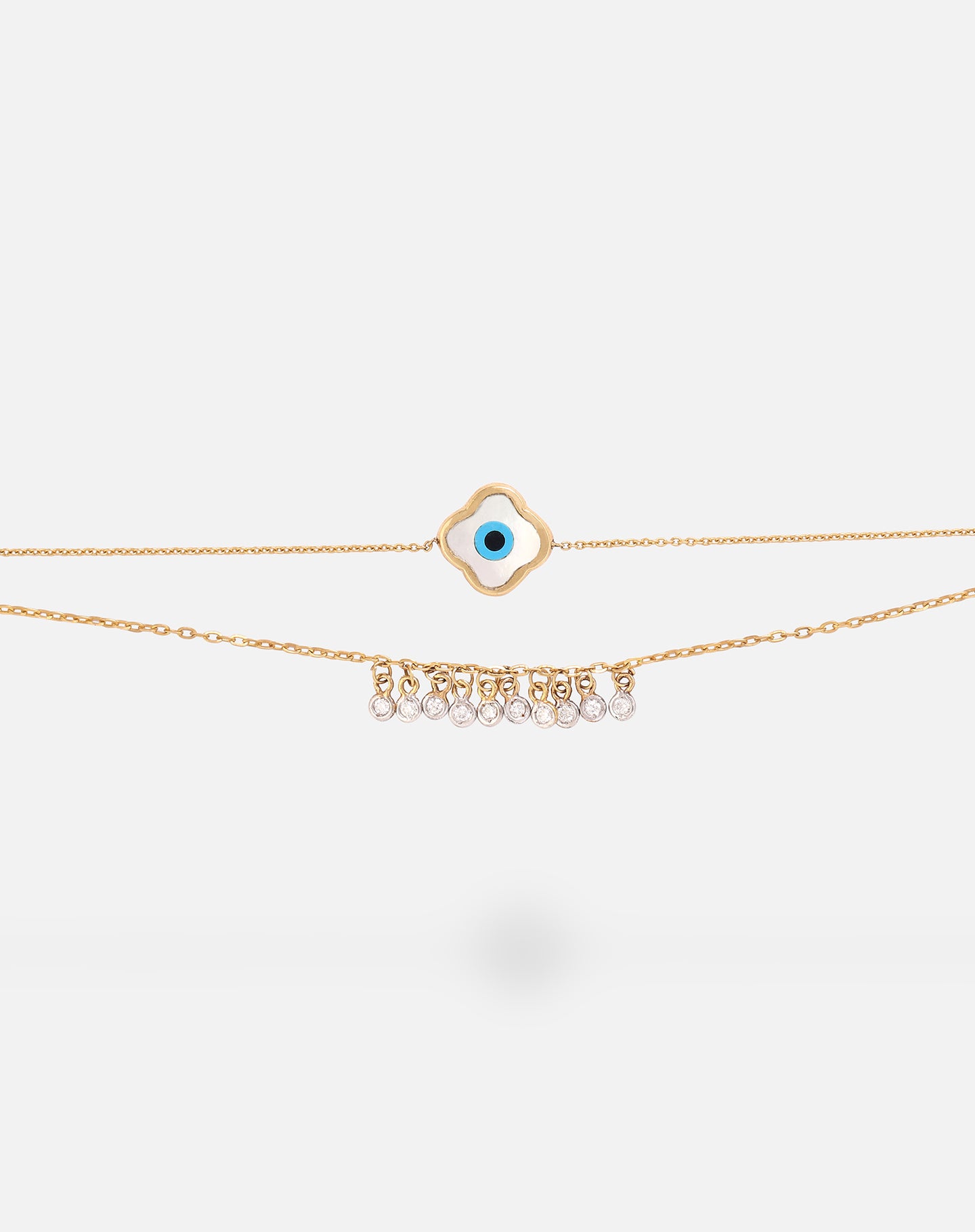 Clover Evil Eye with Dangling Diamonds Bracelet - STAC Fine Jewellery