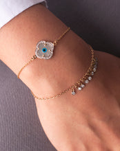 Load image into Gallery viewer, Clover Evil Eye Bracelet with Both Diamonds - STAC Fine Jewellery