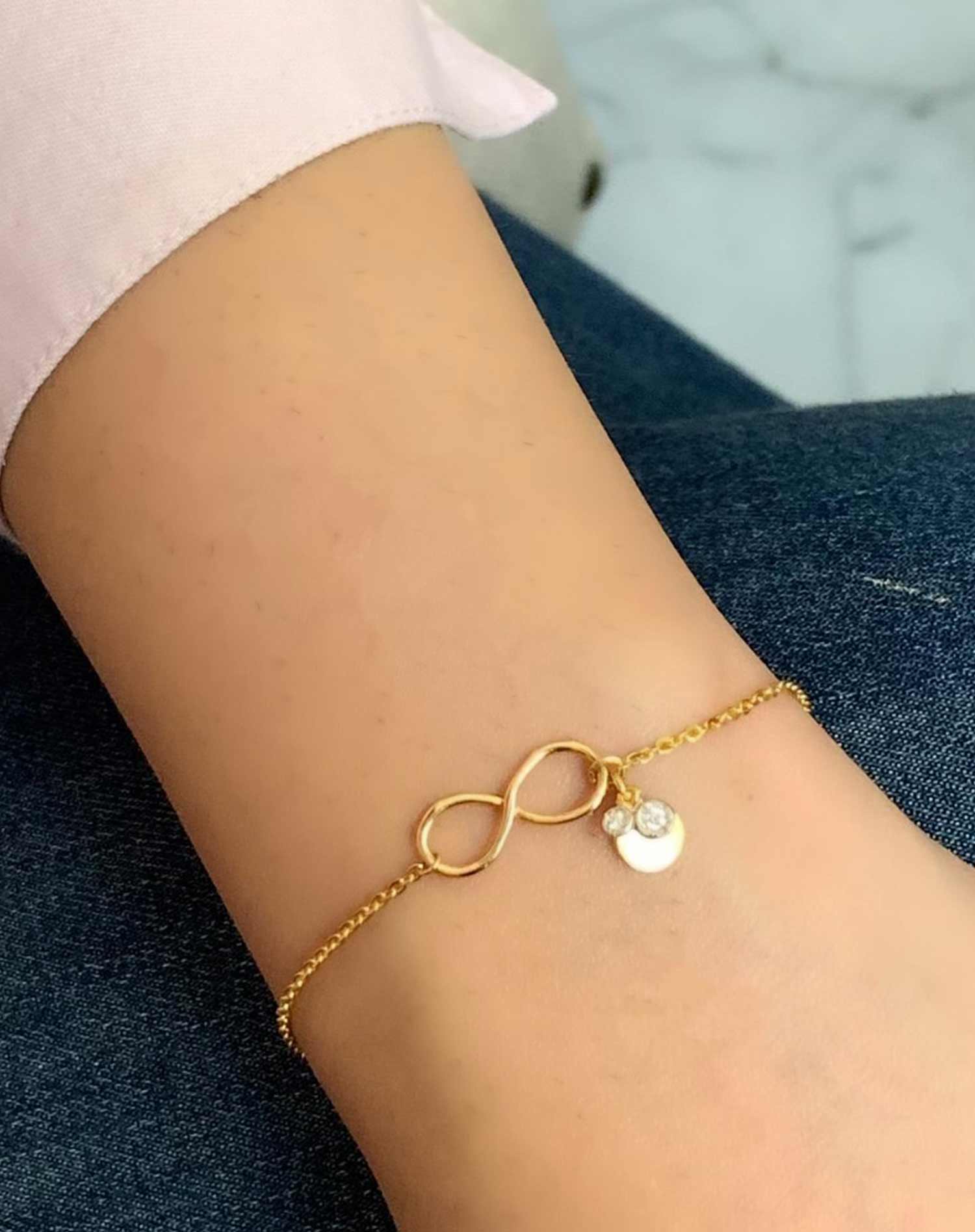 Gold Simple Bracelet For Girls Infinity Bracelet - Main Image